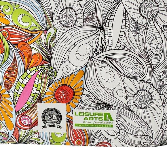 Fabulous Florals Adult Coloring Book 24 Designs Premium Perforated Leisure Arts - Picture 4 of 10